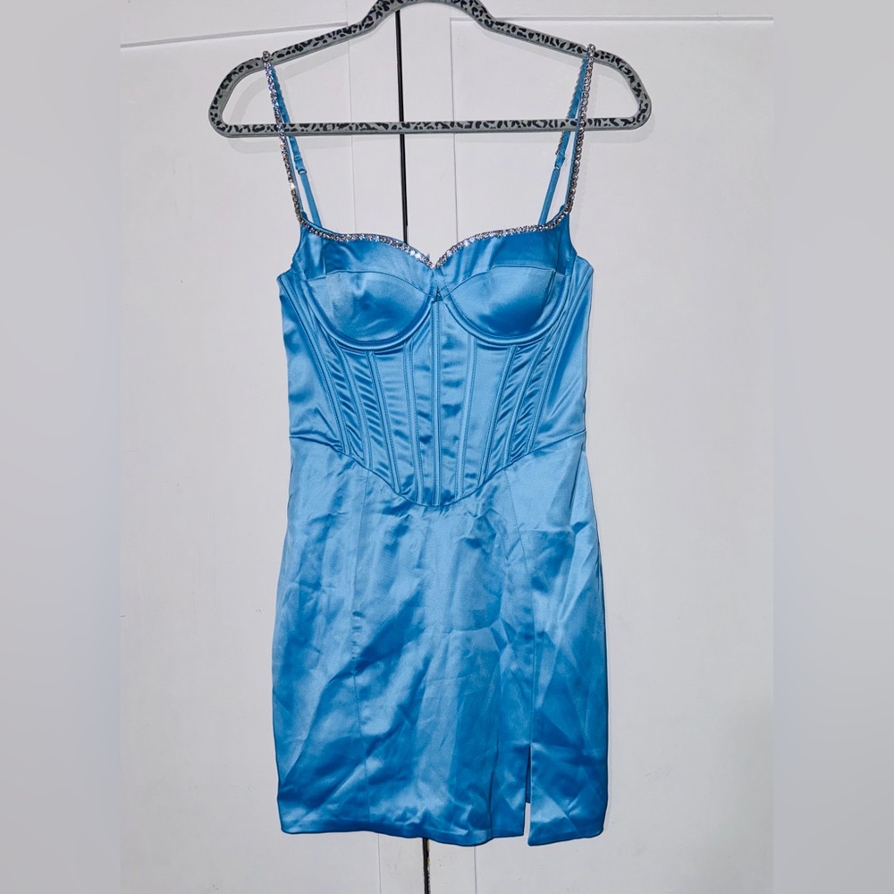 Oh Polly Embellished Satin Corset Mini Dress - Picture 8 of 11